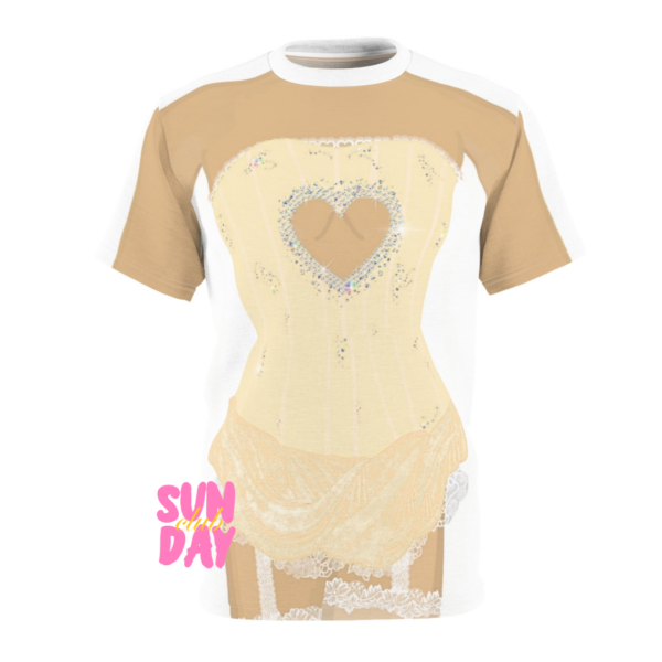 Yellow Heart Cutout Dress Tee