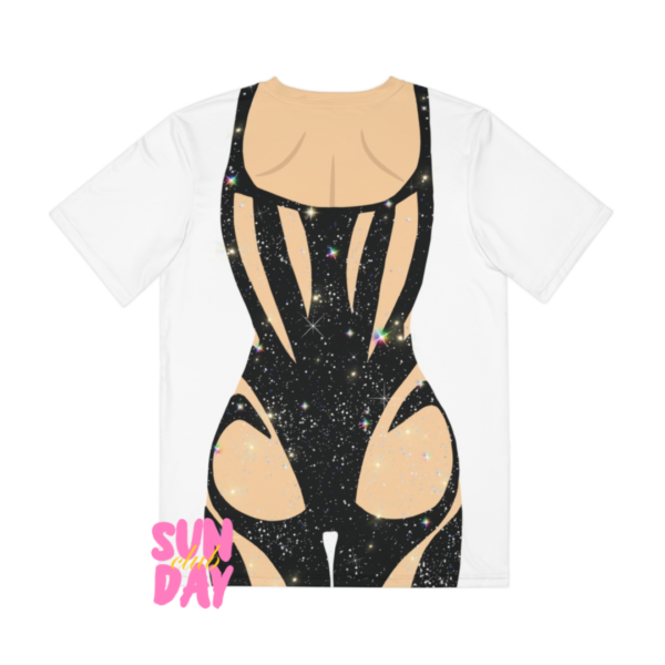 Black Sparkle Cutout Bodysuit Tee - Image 2