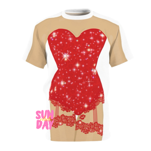 Red Sparkle Bodysuit with Kiss Tee