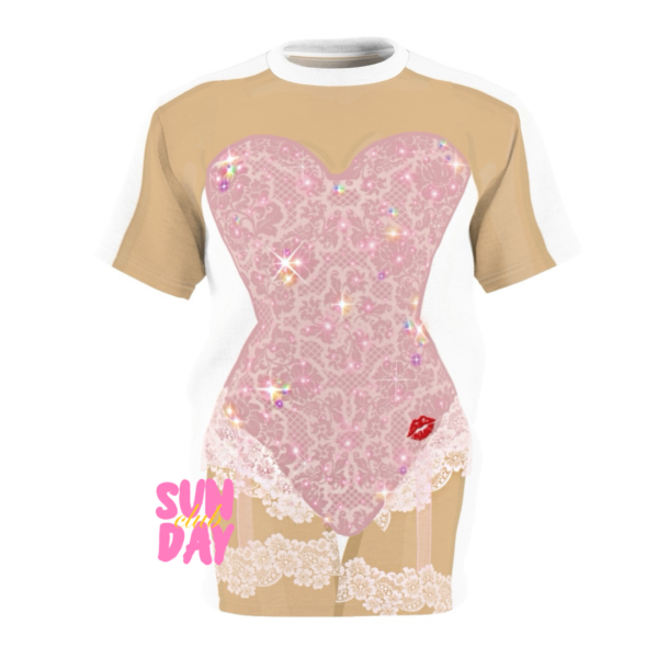 Pink Sparkle Bodysuit With Kiss Tee