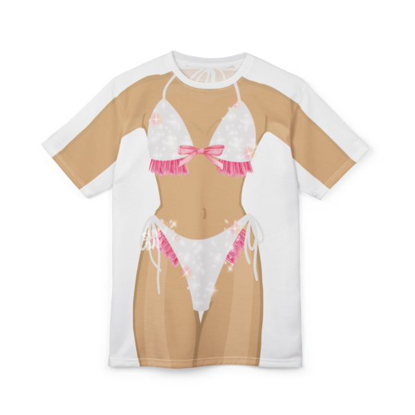 Pink Fringe Bride Bikini Shirt