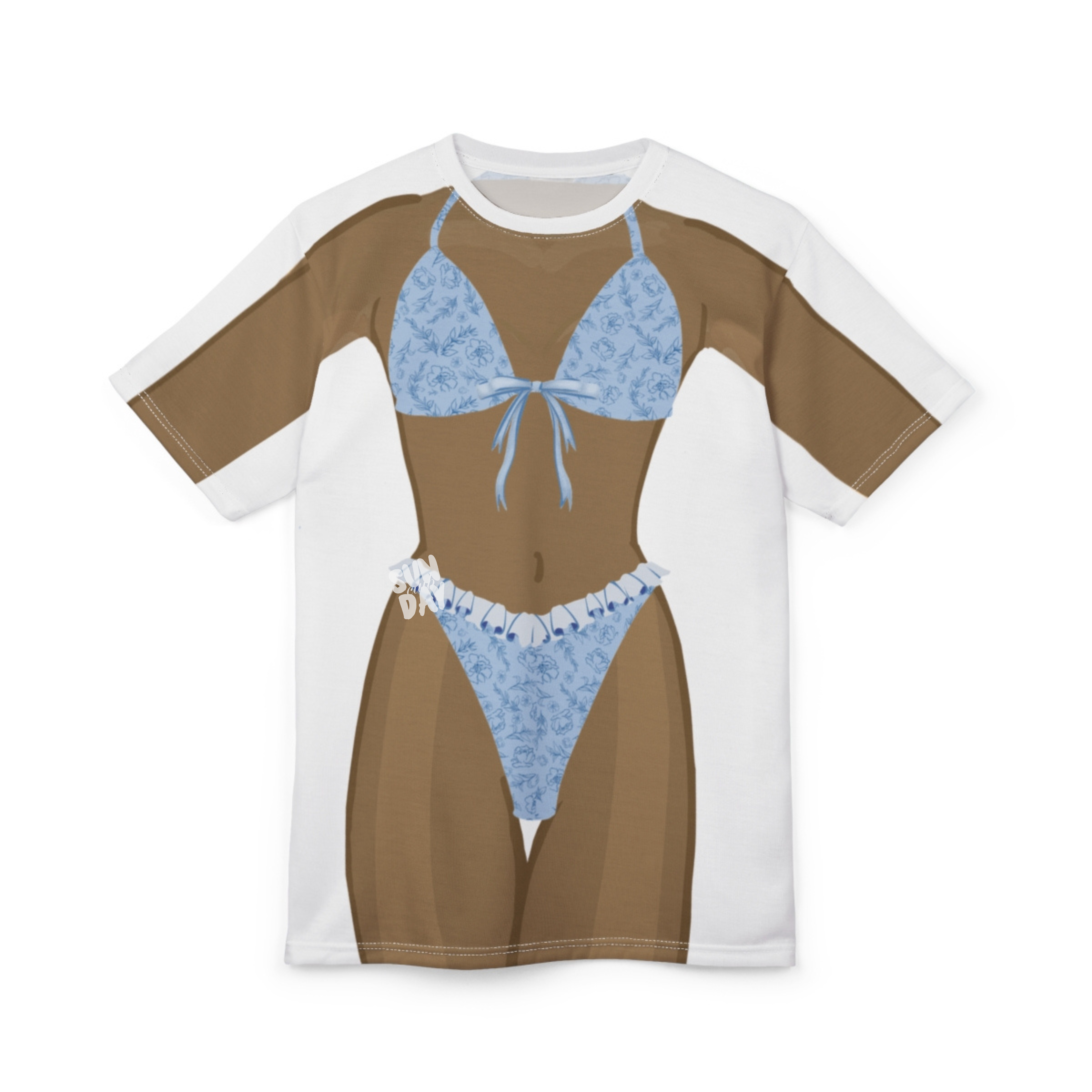 Blue Floral Bikini Shirt